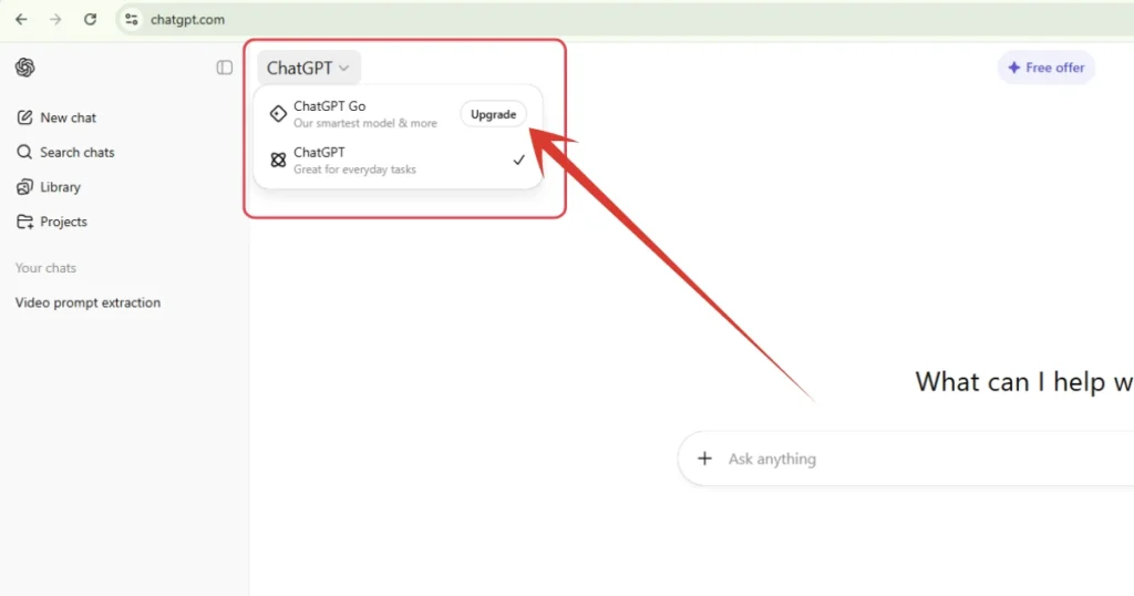If you didn't get this pop-up, simply click Upgrade on the top left corner.