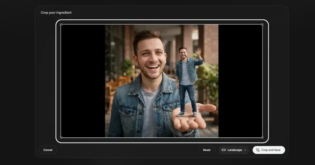 After uploading the image, it will ask to select the aspect ratio. My generated image is square, so I accept my mistake here lol. But you can generate your image in landscape aspect, and then sele