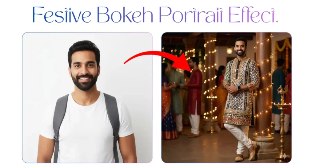 Festive Bokeh Portrait Effect.