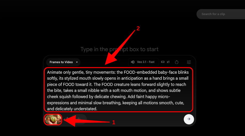 17. As you can see, my Kiwi fruit's image is loaded. Plus, I have also entered the prompt to animate it. Below is the prompt, just copy and paste it in your step too, without any modifications or changes in it.