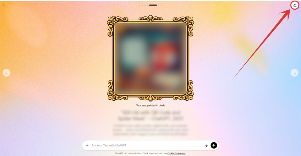 Right now I am at the fifth slide, and I really like this one where ChatGPT visually displayed my whole year's stuff. And it actually is looking good